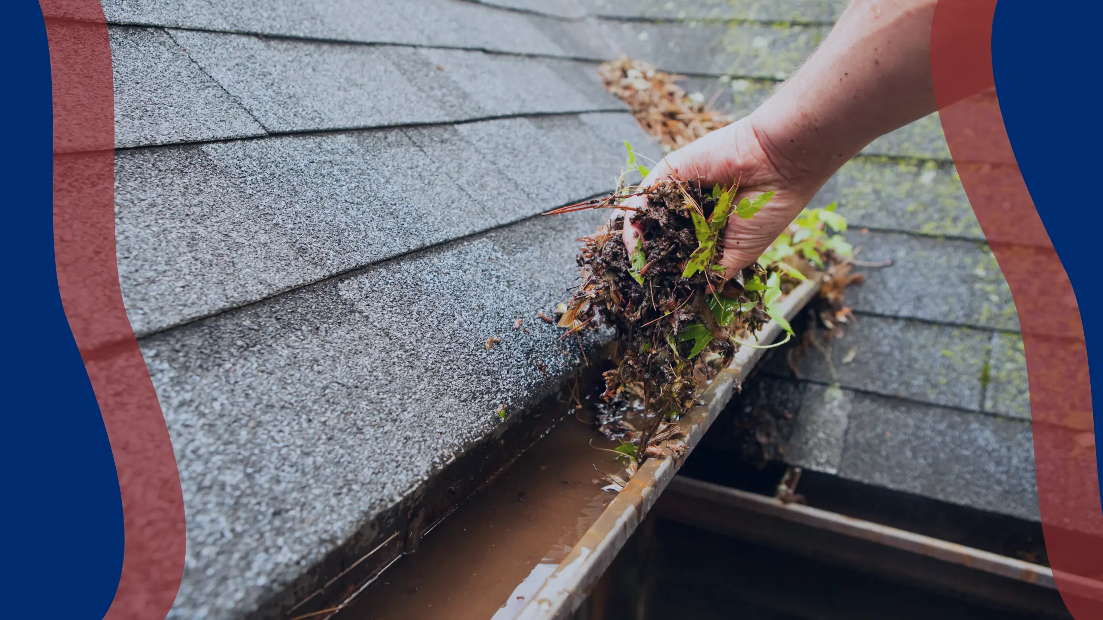 Cleaning gutters to prevent damage from severe weather in kansas. 